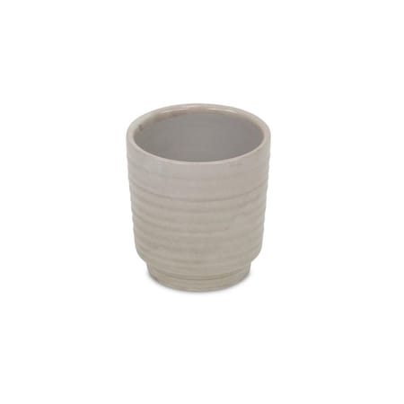 Cheungs Rippled Ceramic Planter, White 5659WT